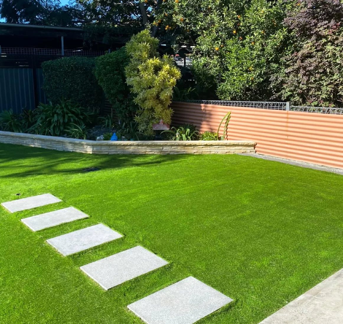 Backyard artificial grass installation, Canberra