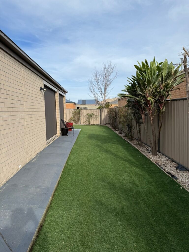 Recent artificial grass installation, Canberra